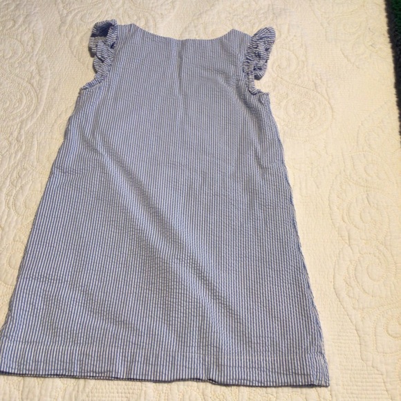 Vineyard Vines Light Blue & White Stripe Sundress Ruffle Sleeves Sz 5 - Picture 4 of 6